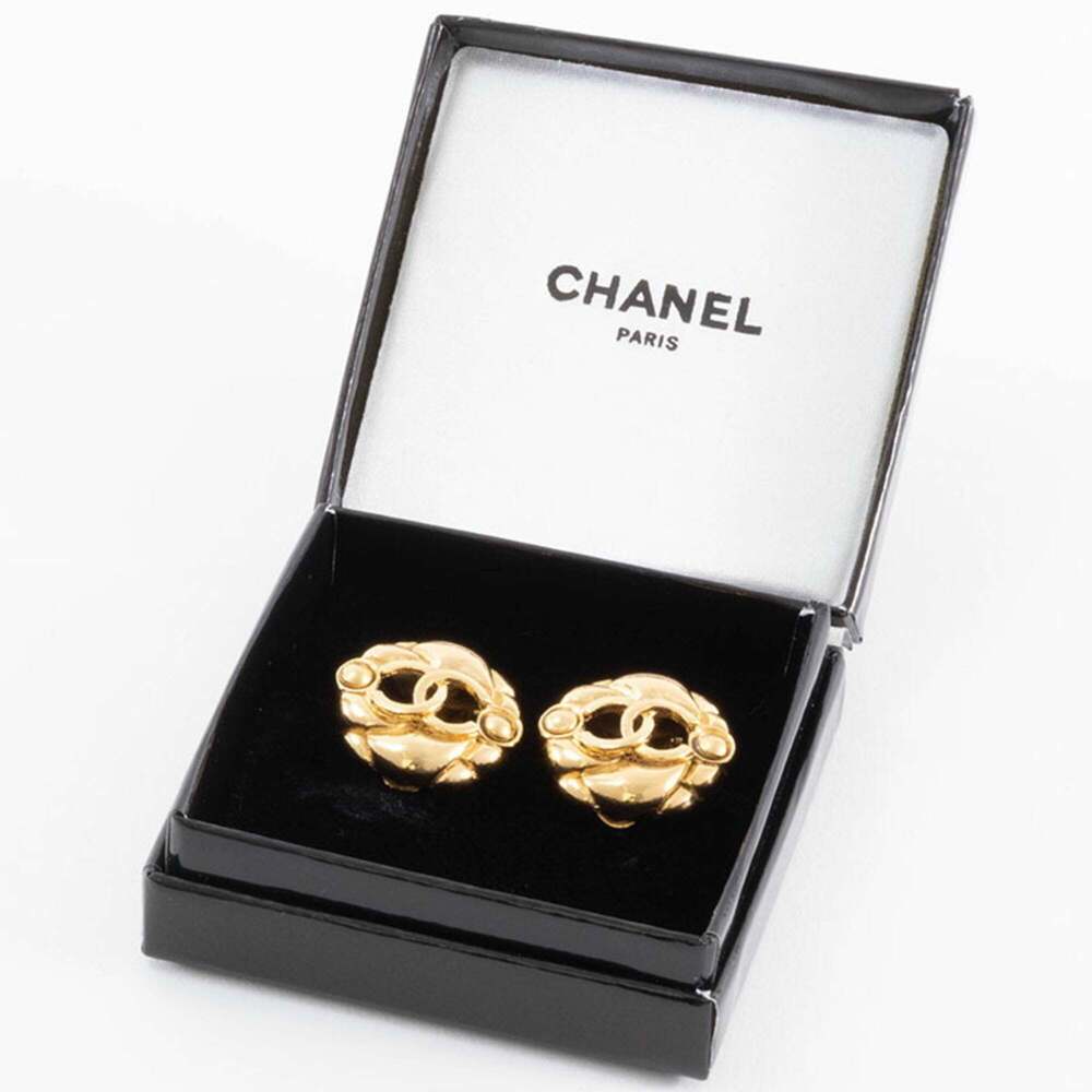 CHANEL Gold Logo Earrings - Picture 11 of 16
